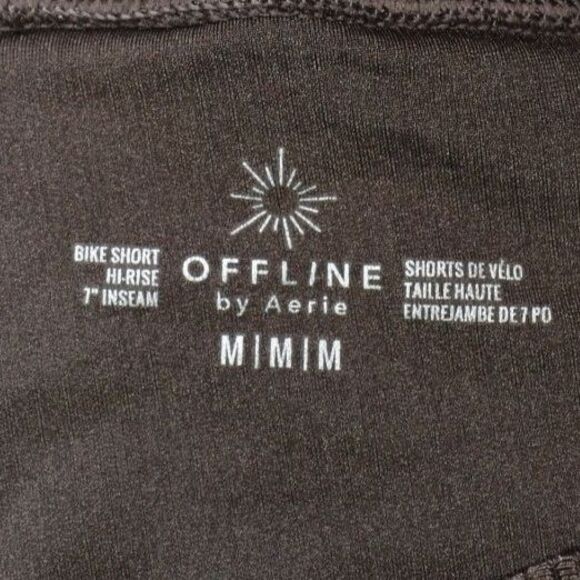 Offline by Aerie High Rise Crossover Waist Bike Shorts Brown Shine 7" Medium - Picture 3 of 5
